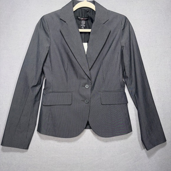 New York & Company Jackets & Blazers - New York Company Stretch Pinstripe Blazer Jacket Women Size 4 Gray Office Career